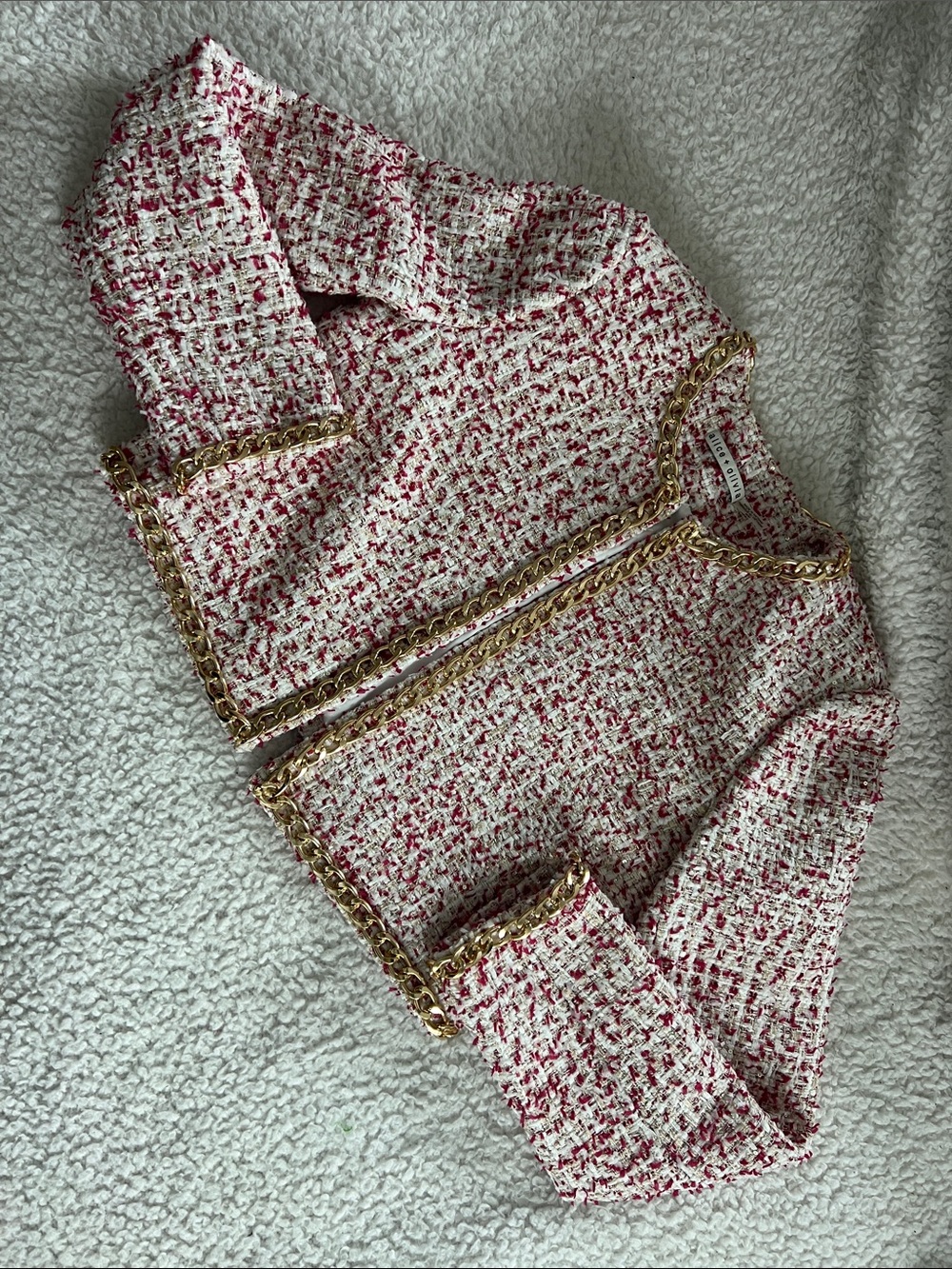 Alice + Olivia Pink and White Tweed Skirt Set - Picture 5 of 9